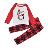 WKAYsIV Kuschelanzug Kinder 128 festlich passende Oberteile Hosen (MOM) Herren Pyjama Kurzarm Lange Hose(Rot-o,13T)