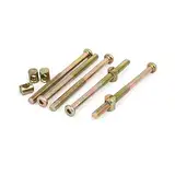 sourcing map 5 Set M8x110mm Verhexen Schlüsselantrieb Sockel Kappe Möbelbolzen mit Fassmuttern Metall Bronzeton 54mm Lang Gewinde