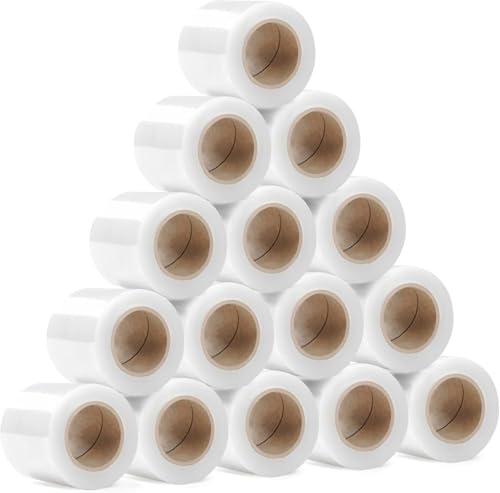 RAGO® Stretchfolie Set 15 Stück Mini Rollen 130m 15x210g I Transparent folie für möbel Stretch Folie 130m I Palettenfolie Handfolie Wickelfolie (38x31x8cm) 130m Länge