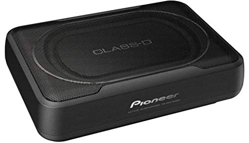 Pioneer TS-WX130EA Aktivsubwoofer, kompakter 20 cm Class-D Subwoofer (160 W), Montage unter dem Sitz oder im Kofferaum, Aluminium-Gehäuse, schwarz, 280 x 200 x 70