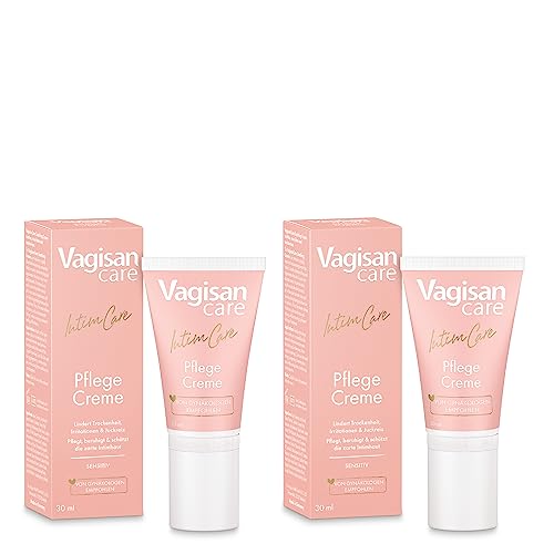 VagisanCare Pflege-Creme - 2 x 30 ml - Intensiv wirkende Feuchtigkeits-Creme für den Intimbereich | Schützt und beruhigt gereizte Haut