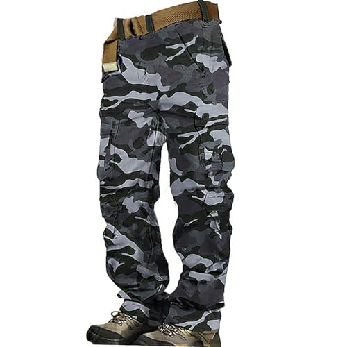 Hehiy Herren Hose Jogger Cargo Jeans Hosen Stretch Sporthose Herren Hose mit Taschen Slim Fit Freizeithose Cargo Arbeitshose Herren Baggy Hose Herren Kurz Cargohose MäNner 4XL Hosen Herren Cargo 5XL