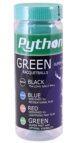 Python 3-Ball Can (grün) Racquetballs (super schnell mit optimaler Sichtbarkeit)