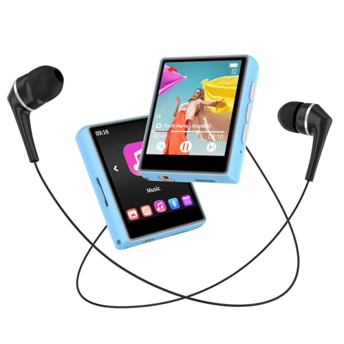 64GB MP3 Player Bluetooth 5.3, Mini Music Player mit Lautsprecher, FM Radio, Diktiergerät, E-Book, HiFi-Sound, Ideal für Sport, Kopfhörer inklusive, Unterstützung 128GB Kinder MP3 Player