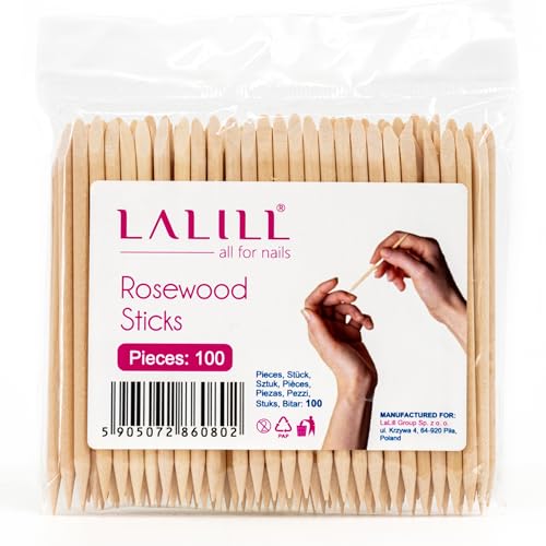 LALILL Holzstäbchen 100 Stück - Nailhautschieber - Holz Orange Sticks for Maniküre, Pediküre - Maniküre Nailhautpflege for Tattoo, Eyelashes, Beauty, Make-up, Nails