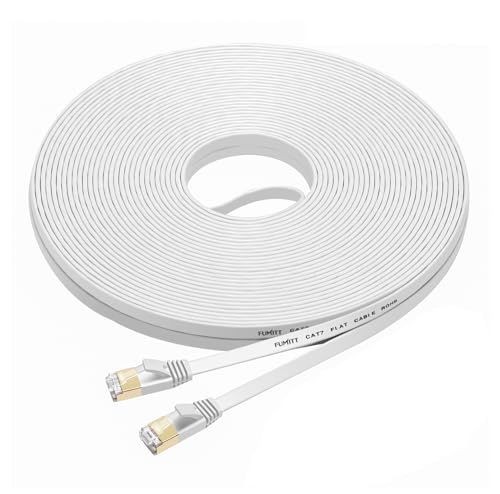 Fumitt Cat7 Ethernet Kabel 25m,Flaches RJ45 High Speed 10 Gigabit Lan Internet Netzwerk Kabel für Xbox,PS4,Modem,Router,Switch,PC,TV Box