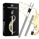 WeiaiziY Weinkühlstab 4-in-1 Edelstahl Weinkühler Set, Weinkühler Stab + Ausgießer + Flaschenverschluss, Flaschenkühler für Jede Flaschengröße, Weinzubehör Geschenke für Frauen, Männer, Weinliebhaber