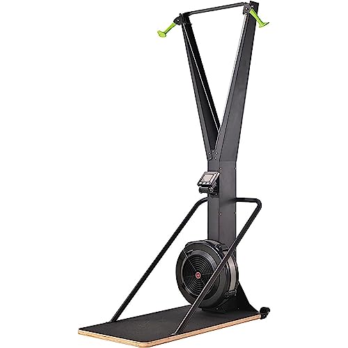 Indoor Ski-Übungsgerät mit Display Monitor für Krafttraining und Cardio, Crosstrainer für Heimfitness