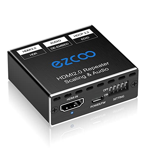 HDMI 2.0 Audio Extractor 4K 60Hz PS5 1080P 120Hz 4:4:4 HDCP 2.2 18 Gbit/s D-olby Vision HDR DE-Embed SPDIF Optical 5.1CH 3.5mm Stereo L/R Audio Breakout Digital Audio EDID Management, Scaler 4k 1080P