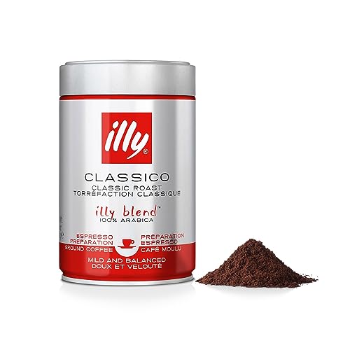 illy Kaffee, Gemahlener Espresso Classico, klassische Röstung - 1 Dose zu 250 g