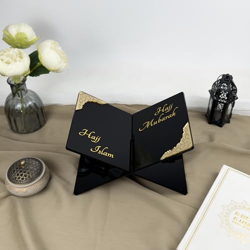 Personalisierte Hajj Geschenk – Koran ständer Koran Halter mit Name, Hajj Mubarak Präsent, Islamisches Geschenk für Eltern, Familie oder Paare