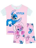 Disney Schlafanzug | Stitch Pyjama Mädchen | Madchen Schlafanzug Kurz | Rosa 134