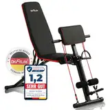 DH FitLife Hantelbank klappbar mit Curlbank & Beinstrecker | Weight Bench | Trainingsbank Fitnessbank multifunktional | Bauchtrainer 7 Stufen verstellbar