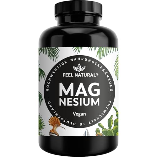 Magnesium hochdosiert Kapseln - 365 Stück (Jahresvorrat) - 664mg je Kapsel, davon 400mg elementares Magnesium - höherer Gehalt als andere Magnesiumformen - Laborgeprüft & Vegan