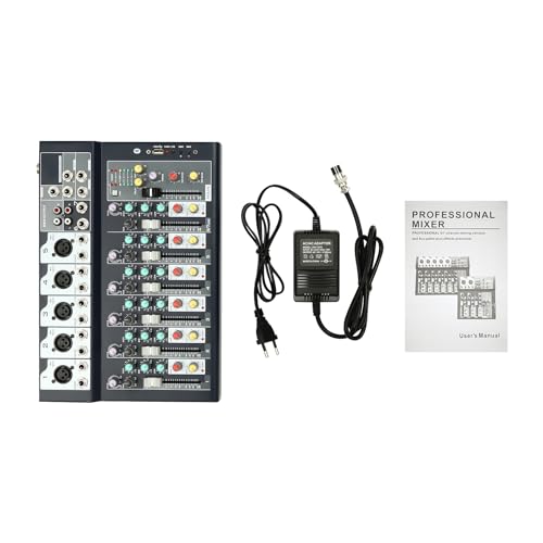 Tagtuell Audio Mixer, RGB PC Audio Interface mit XLR Mikrofon, Bluetooth, Geräuschunterdrückung, 48V Phantomspeisung, Professional Mixer für Live Youtube Streaming, PC, Aufnahmestudio und Gaming