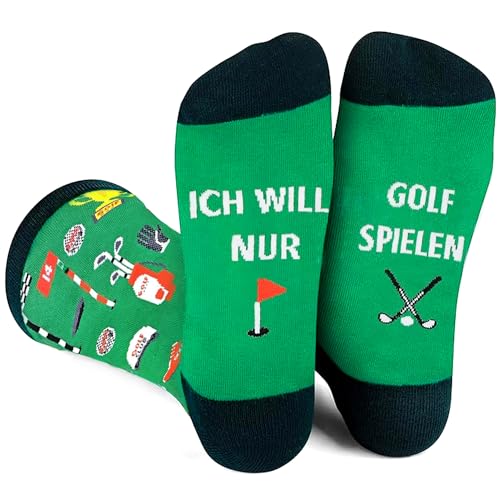 Piroo Lustige Geschenke für Männer Geburtstag Golf Socken Herren Geschenk Lustige Socken mit Spruch auf Sohle Witzig Weihnachten kleinigkeiten Adventkalender Füllung