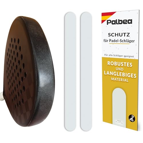 Palbea Padel Schläger Schutz im 2er-Pack - Grober & Leichter Padel Racket Rahmenschutz - Transparenter Schläger Tape - Langlebig & leicht austauschbar. Padel Tennis Schläger Maße 35 x 370 mm