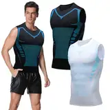 Ronronner 2 StüCk 2024 Ionic Shaping Weste, Ionic Shaping Herren Unterhemd, Bauchweg Herren, KöRperföRmig, Atmungsaktives Eis-Seiden-Gewebe -Sportbekleidung FüR MäNner - XL