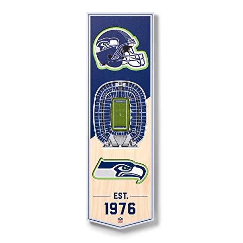 YouTheFan NFL Seattle Seahawks 3D Stadionbanner 15,2 x 48,3 cm-CenturyLink Field, Team-Farben, Einheitsgröße