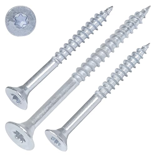 SCREW REBEL Spanplattenschrauben 4,0 x 50 mm - 500 Stück, blau verzinkt, Torx, ECO-Serie mit Senkkopf, Teilgewinde, TX20