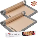 Backunterlagen, Sopito 2 Stück Silikon Backmatte 41.9x29.5cm Antihaft Silikonmatte Backen Wiederverwendbar Teigmatte Backunterlage für Kekse Backen Zubehör, Teig Ausrollen und Tischset