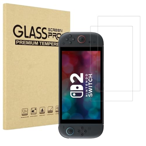Hartglas Kompatibel mit Nintendo Switch 2 (2025) [2 Stück] Schutzfolie Panzer Glas Displayschutz