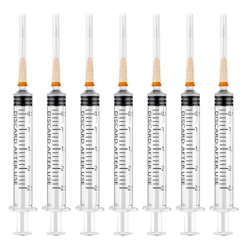 30 Stück Spritze 2.5ml Kunststoffspritze mit Nadeln mit Kappen, Plastiktube Spritzen, Einwegspritzen Klein, Dosierspritze Liquid Spritze für Hobby und Heimwerker,Einzeln Versiegelte Verpackung
