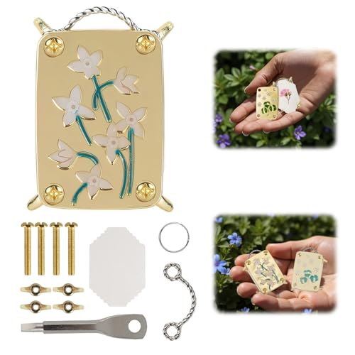 YELKOEYN Mikro Blumenpresse Set - Mini Blumenpresse Kinder, Pflanzenpresse, Metallpressen für Pflanzen, Kunst und Handwerk, DIY gepresste Pflanzenkonservierungs Set für Kinder Erwachsene (Bluet)