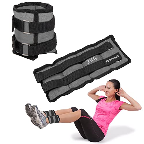 SPRINGOS Fußgelenkgewichte 2 x 2 kg Trainingsgewichte Gymnastik Fitness Gewichtsmanschetten Sportequipment Jogging Fitness
