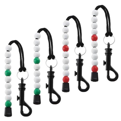 Duronge 4 Stück Golf Schlagzähler, Golf Zählkette, Golf Schlagzähler Kunststoff Perlen,Golf Score Stroke Perlen, Geeignet für Männer Frauen Outdoor Golf(30 cm Länge)