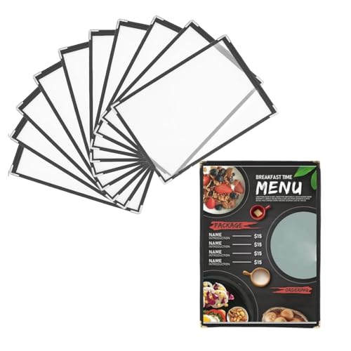 Tagtight 10 Pack A4 Speisekarten-Mappe, Menükarten Cover A4 Menükartenhalter, 2 Ansichten Speisekarten Hülle Speisekartenhalter für Restaurants, Bars, Cafés, Lebensmittel und Getränke, Menüplaner