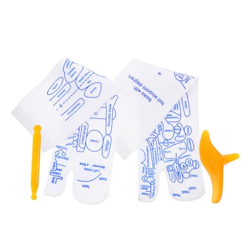1Satz Reflexzonentherapie Set für Fußmassagesocken mit Akupressur Werkzeugen für Entspannende Fußmassage und Reflexzonenbehandlung Tragbar und Bequem