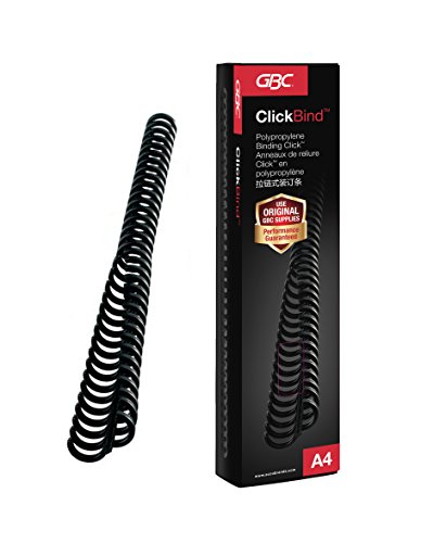 GBC 388019E ClickBind Binderücken, 8 mm, 45 Blatt Kapazität, A4, Ring 34, schwarz, 50 er pack