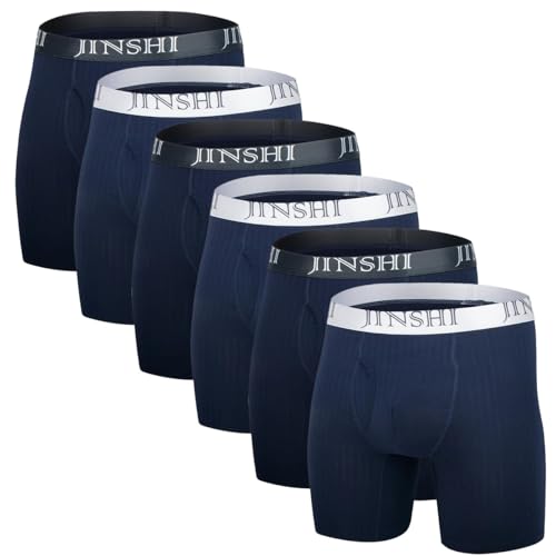 JINSHI Herren-Boxershorts mit langem Bein, Multipack, Js426427sl 6 Stück, XXX-Large