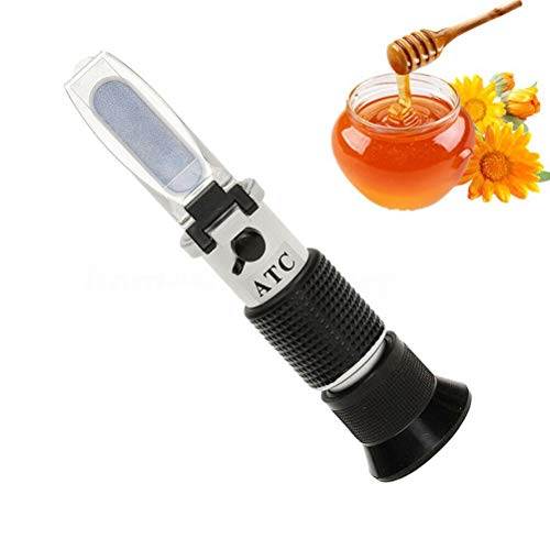 RGBS Honigrefraktometer, Brix, Baume und Wasserfeuchtigkeit 3-in-1 Honigtester mit ATC. 58-90% Brix, 38-43 Be' und 12-27% Wasserfeuchte-Messbereich für Honig, Bienenzucht