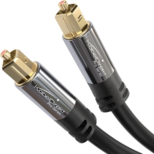 KabelDirekt – TOSLINK-Kabel, optisches Audiokabel – 1,5 m – Glasfaserkabel für Soundbar (TOSLINK auf TOSLINK, digitales S/PDIF-Kabel, Stereoanlage/Verstärker, Heimkino, Xbox One/PS4)