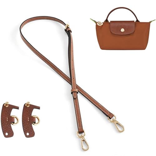 longchamp Schultergurt，Geldbörse Riemen Crossbody Verstellbarer Ersatz für Long Champ Le Pliage Original Mini Pouch Strap (Brown)