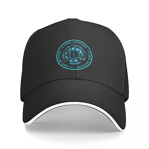 ZAMASS Basecap Cyber Defense Abzeichen SIEGEL Logo Radar DIGITALER NETZWERKKNOTEN Electroblue Baseballmütze Herrenhut Cosplay Damenmütze Herren Geschenk