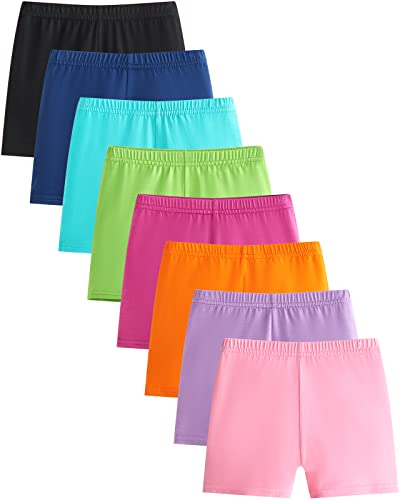 Adorel Mädchen Shorts Unterrock Sommer Kurz Dünn Leggings Radlerhosen 8er-Pack Bunte Kindheit 7-9 Jahre (Herstellergröße 150)