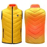 Beheizbare Weste Kinder Elektrische Heizweste Mädchen Einstellbar Wärmeweste Jungen Full Zip Atmungsaktive Winterjacke, 2 Heizzonen, 3 Heizstufen, Wasserdicht Winddicht Jacke mit USB-Aufladung