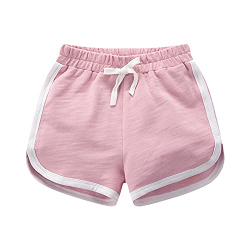 Baby Mädchen Jungen Shorts Baumwolle Active Athletic Laufen Schlafen für Kleinkind Kinder Große Mädchen Jungen Sommer Strand Sport Mädchen Shorts Größe 8 Verstellbare Taille (Rosa, 13-14 Jahre)