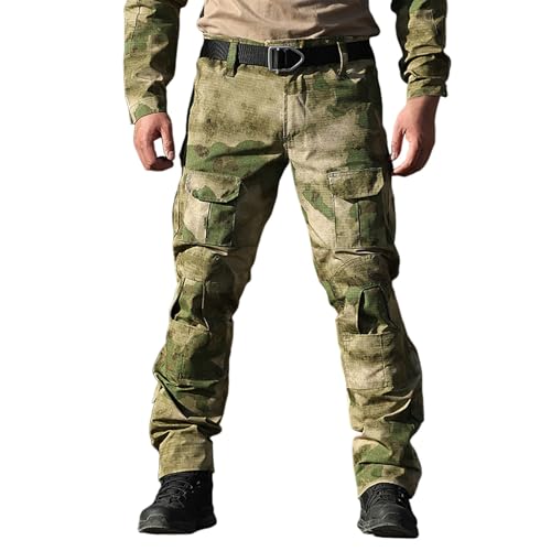 Herren Vintage Militär Tactical Hosen wasserdichte Abriebfeste Hose Outdoor Viele Taschen Leichte Arbeitshose Wandern Jagd Pants Beige XL