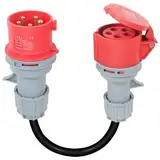 Diealles Shine® CEE Adapter, 32A(22KW) Stecker auf 16A(11KW) Kupplung, 5-polig, 400V, Länge 50 cm, Schutzart IP44, Geeignet für Industrie, Werkstätten, Baustellen, Landwirtschaft, Märkte, Handwerk