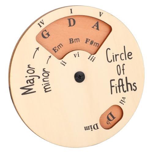 Hölzernes Melodie-Werkzeug, Circle of Fifths Wheel-Akkordskalen für Gitarre, Bass, Klavier, Violine, Musiker und Songwriter