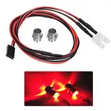 RC LED Licht Kits, 2PCS 5mm Scheinwerfer RC Zubehör LED Lichter für 1/10 Modell Drift Auto Fahrzeug(12# rotes Licht)