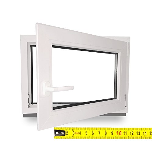 Kellerfenster - Kunststoff - Fenster - weiß - BxH: 80X55 cm - DIN Rechts - 2-Fach Verglasung - Wunschmaße ohne Aufpreis - Lagerware