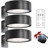 KBIBCK 2 Stück Bildbeleuchtung Kabellos, Akku Wandleuchte Innen Bild Licht Mit Fernbedienung, Picture Lights for Wall with 3 Color Temps, (Neger)