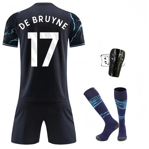 ASKAWTE 23/24 Manchester - Harland De Bruyne Grealish-Trikot für Kinder Fußball Trikot Fußballtrikot Kinder Shorts und Socken Fussball Set (23/24Away-De Bruyne17,XXL)