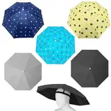 WIYETY 5 Stück 69CM Regenschirmhut: UV Kopf Regenschirm, Wasserdicht Regenschirm Hut, Schirmhut mit Kopfband für Erwachsene Kinder für Outdoor-Party Angeln Sonne Strand Golf Wandern