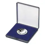 LINDNER Das Original Münz-Etui mit Patenteinlage zum Eindrücken für Münzen bis Ø 50 mm, blau